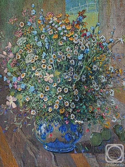 Grigoriev Andrey. Bouquet of wildflowers in a blue pot