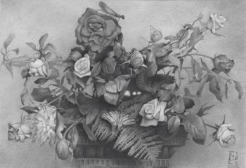 Still Life with Roses & Dragon-fly