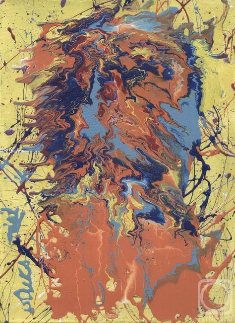 Volchek Lika. Orange sign on a yellow