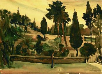 Landscape with cypresses. Ivanov Aleksandr