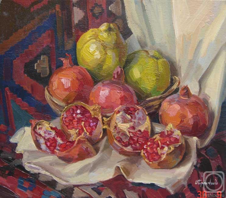 Khachatryan Meruzhan. Etude (Still life with pomegranate and quince)