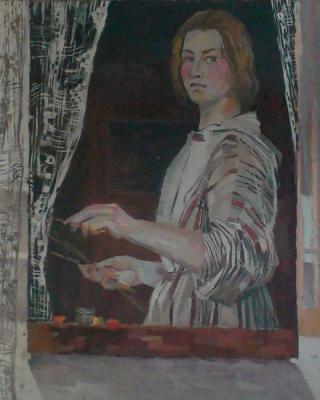 Self-portrait with the Mirrow (Cherepanova). Alenicheva Margarita