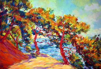 Crimean pines in the wind