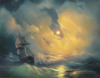 Copy of the picture of Ayvazovsky "Storm on the sea". Khachatryan Meruzhan