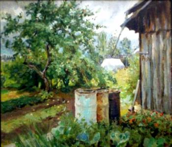 Barrels in the garden. Firsin Viktor