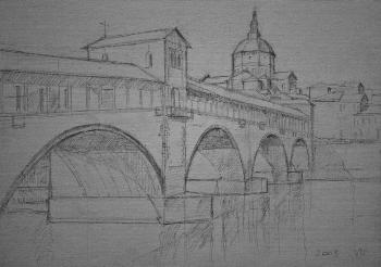 Pavia. Bridge over the Ticino river