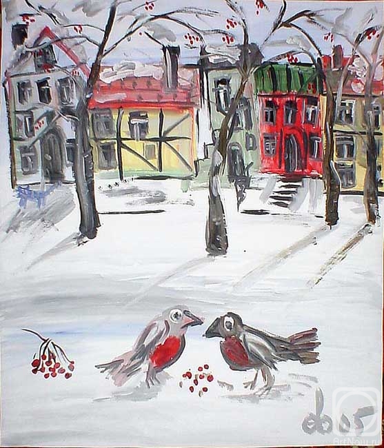 Yevdokimov Sergej. Bullfinches love rowan