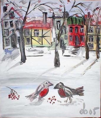 Bullfinches love rowan. Yevdokimov Sergej