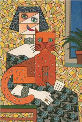 Lady with a cat. Semerenko Vladimir