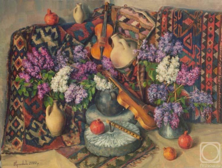 Khachatryan Meruzhan. The Armenian still-life with bouquets of a lilac
