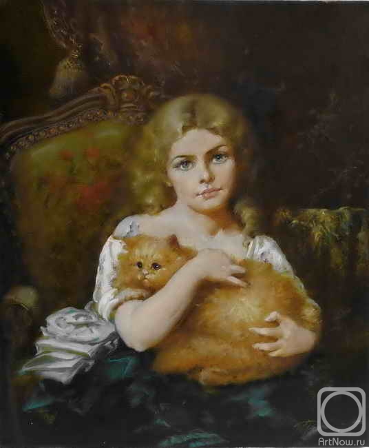 Fedorova Irina. The girl with a cat