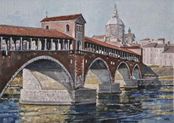Pavia. Bridge over the Ticino river