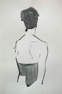 Girl with a naked back. Shebarshina Svetlana