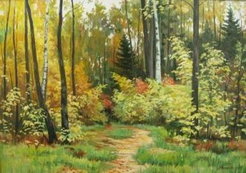 Autumn, a path in the forest. Chernyshev Andrei