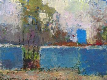 Landscape with a blue door. Alekseev Vladimir