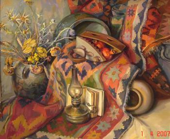 Still-life with the book and a lamp. Khachatryan Meruzhan