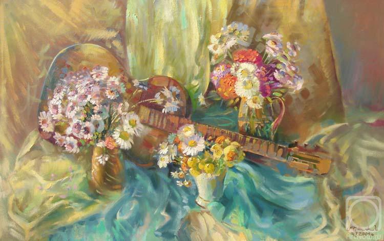 Khachatryan Meruzhan. Flowers and a guitar
