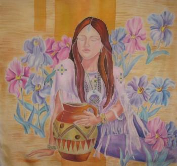 The Girl and the Irises. Moskvina Tatiana