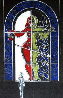 Eve. Stained glass. Chistyakov Yuri