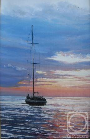 Chernyshev Andrei. A yacht going into the sunset