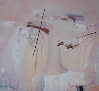 The pink woman with a violin