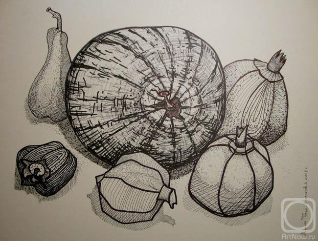 Torik-Hurmatova Dilara. Graphic still life with melon
