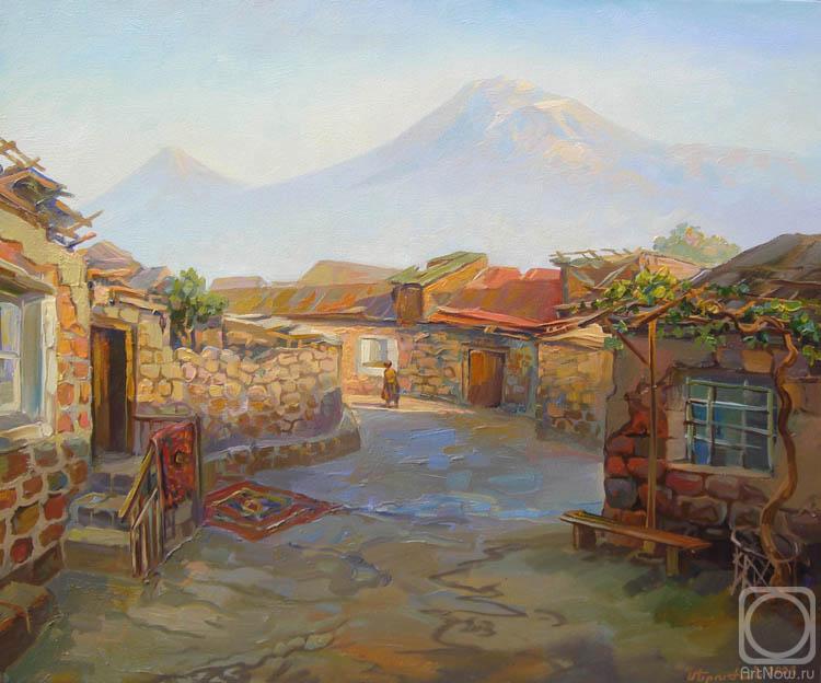 Khachatryan Meruzhan. Mountain Ararat and the old part of Yerevan