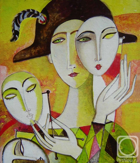 Gorshunova Tatiana. Harlequin with masks