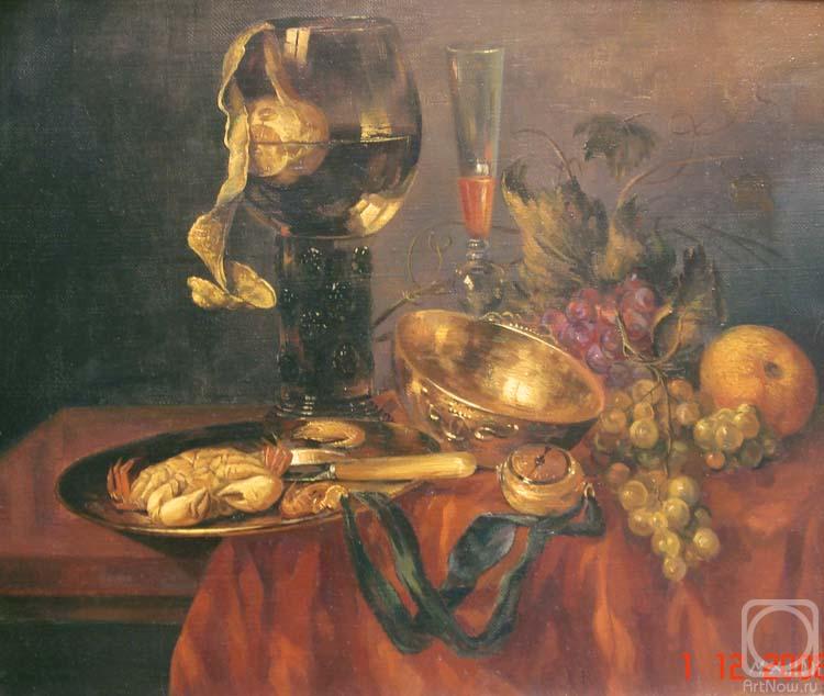 Khachatryan Meruzhan. Copy of the picture "Snack" of the Dutch artist, Abraham van Beijeren