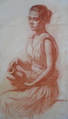 Girl with a jug (Girl With Jug). Dianov Mikhail