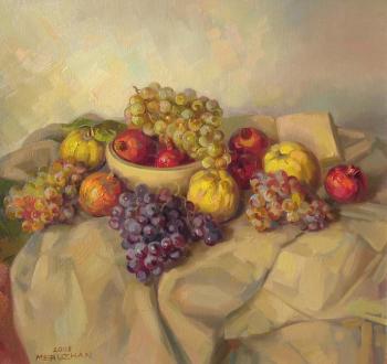 Still-life with quinces and grapes. Khachatryan Meruzhan