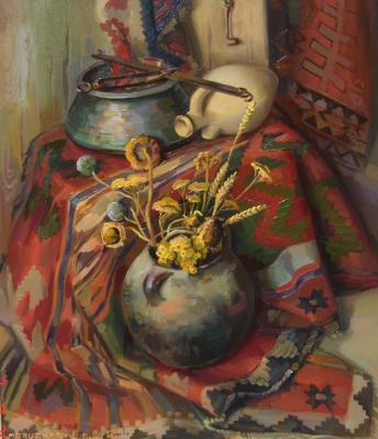 The Armenian still-life with jugs (Still Life With Armenian Carpet). Khachatryan Meruzhan