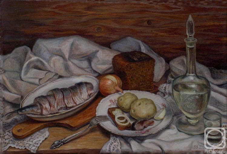 Shumakova Elena. Still life with herring