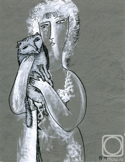 Gorshunova Tatiana. The woman with a cat