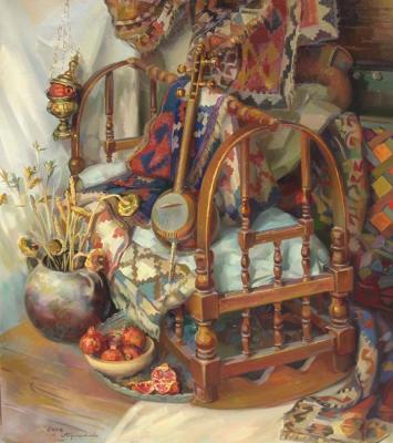 The Armenian still-life with an ancient cradle (Still-Life With A Cradle). Khachatryan Meruzhan