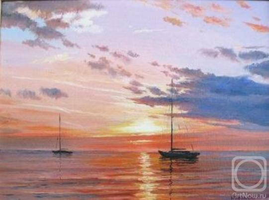Chernyshev Andrei. Sunset, yachts