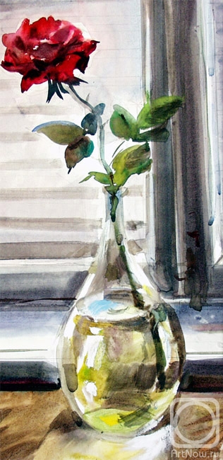 Vrublevski Yuri. Rose in a glassy vase