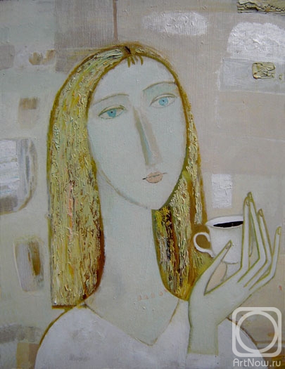 Gorshunova Tatiana. The girl with a coffee cup