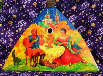 The Drinking of tea. The Painting on balalaika. Mirgorod Igor