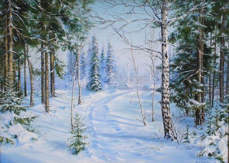 Картина шишкина зима в лесу