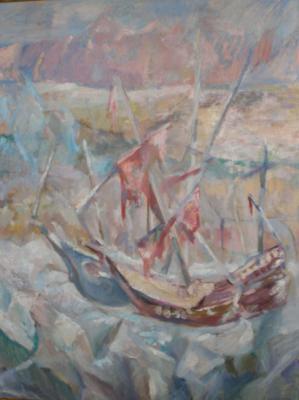 Scarlet sails in the ice