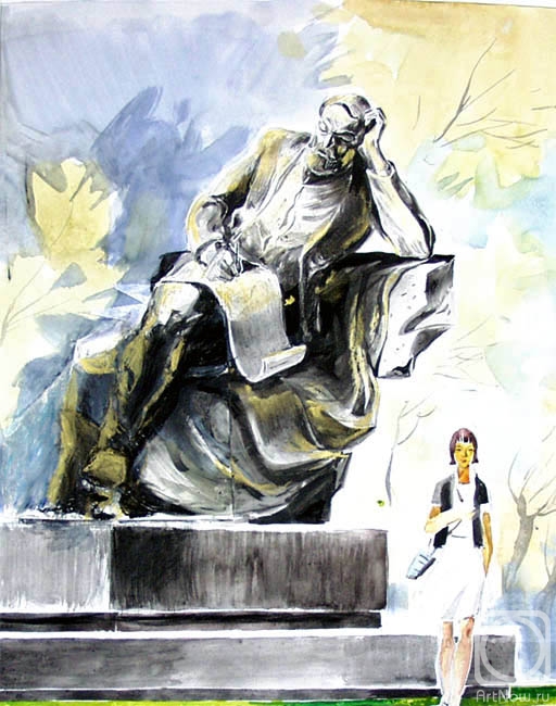 Chistyakov Yuri. Monument to Obruchev. Sketch design