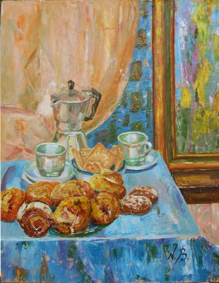 Pies to coffee (a break in the artist's galery) (Gingerbreads). Bacigalupo Nataly
