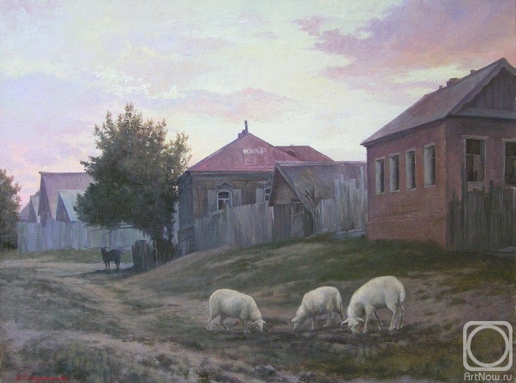 Soldatenko Andrey. Sunset in the village