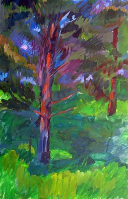 Pines at Kandava. Latvian Summer (Casein-Oil Tempera). Yudaev-Racei Yuri