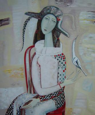 Colombina with a bird. Gorshunova Tatiana