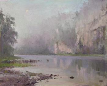 The fog at the Chusovaya river. Efremov Alexey