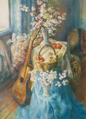 Still-life with apricot branches