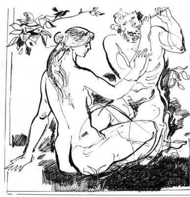 Adam and Eve. The garden of Eden. Vrublevski Yuri