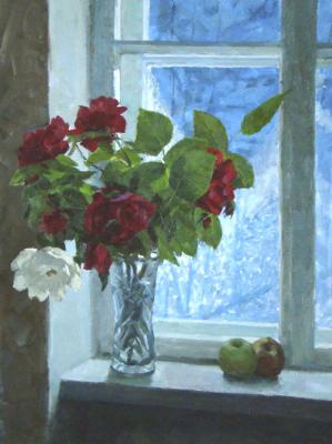 Flowers on the frost window. Rubinsky Pavel